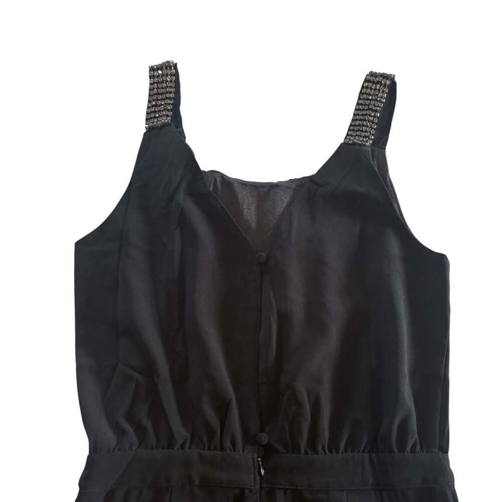 NWT Lucy Paris Black Rhinestone Strap Jumpsuit Size S - Picture 3 of 7